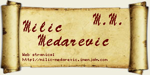 Milić Medarević vizit kartica